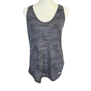 Under Armour loose heatgear gray patterned racerback tank top size small